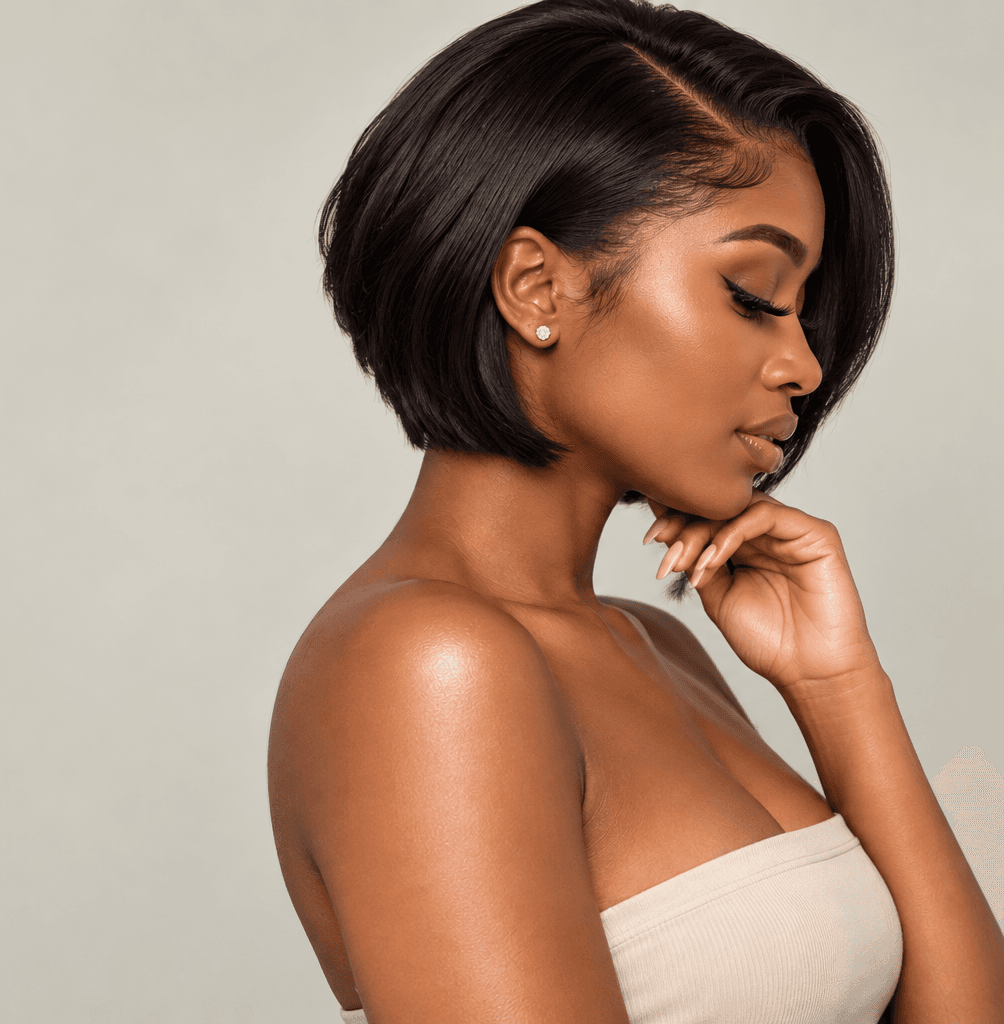 Woman with a sleek bob hairstyle